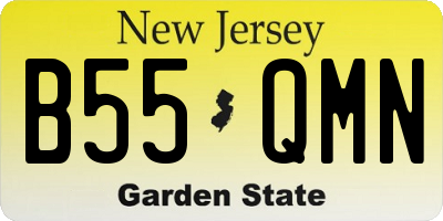 NJ license plate B55QMN