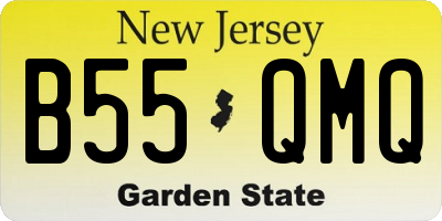NJ license plate B55QMQ