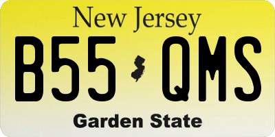NJ license plate B55QMS