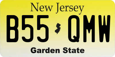 NJ license plate B55QMW