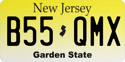 NJ license plate B55QMX