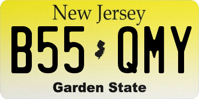 NJ license plate B55QMY