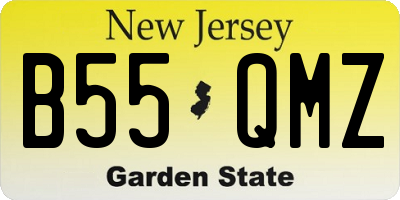 NJ license plate B55QMZ