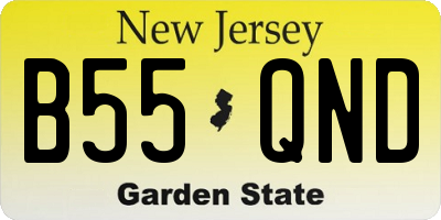 NJ license plate B55QND