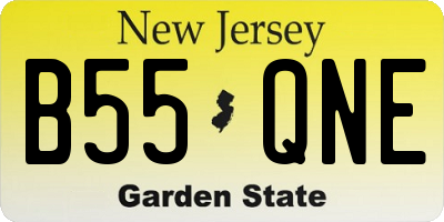 NJ license plate B55QNE