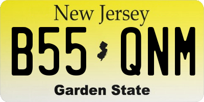 NJ license plate B55QNM