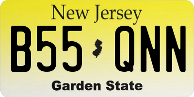NJ license plate B55QNN