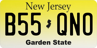 NJ license plate B55QNO