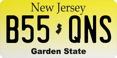 NJ license plate B55QNS
