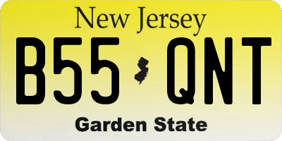 NJ license plate B55QNT
