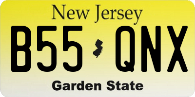 NJ license plate B55QNX