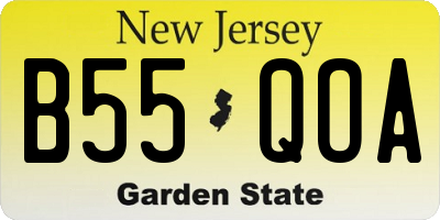 NJ license plate B55QOA