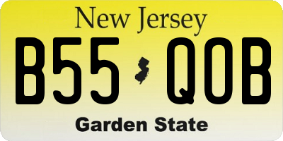 NJ license plate B55QOB