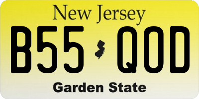 NJ license plate B55QOD