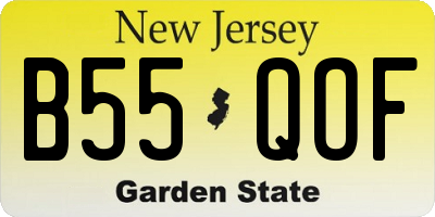NJ license plate B55QOF