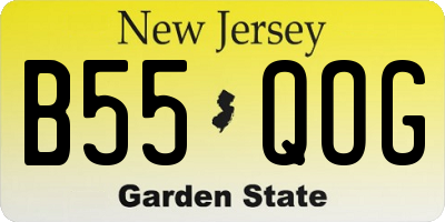 NJ license plate B55QOG