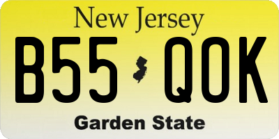 NJ license plate B55QOK
