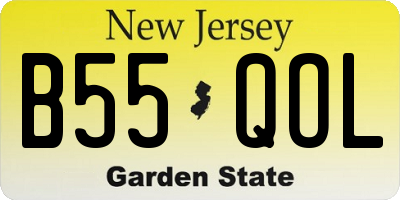 NJ license plate B55QOL