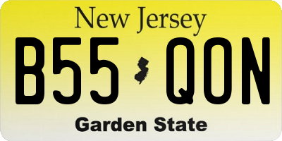 NJ license plate B55QON