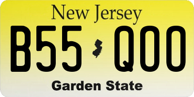 NJ license plate B55QOO