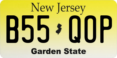 NJ license plate B55QOP