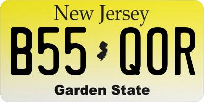NJ license plate B55QOR