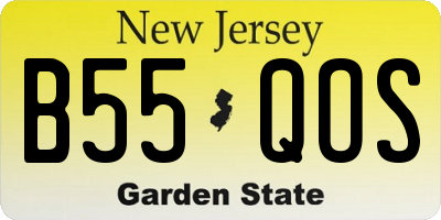 NJ license plate B55QOS