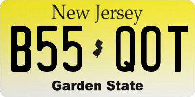 NJ license plate B55QOT