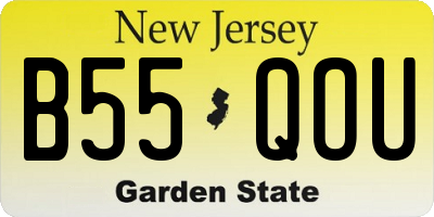 NJ license plate B55QOU