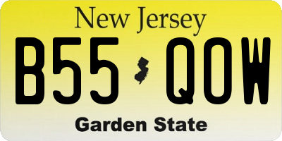 NJ license plate B55QOW