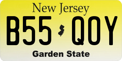 NJ license plate B55QOY