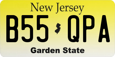 NJ license plate B55QPA