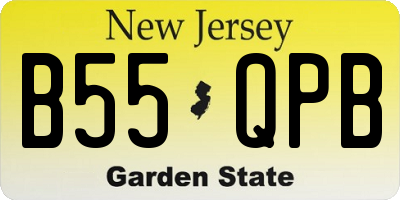 NJ license plate B55QPB