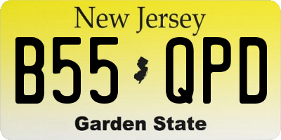 NJ license plate B55QPD