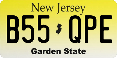 NJ license plate B55QPE