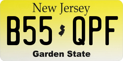 NJ license plate B55QPF