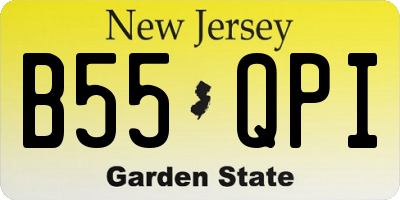 NJ license plate B55QPI