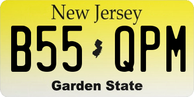 NJ license plate B55QPM
