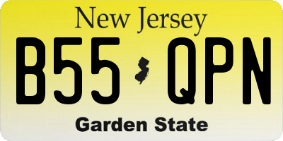 NJ license plate B55QPN