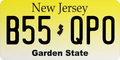 NJ license plate B55QPO