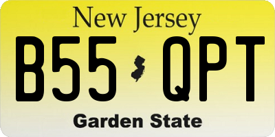 NJ license plate B55QPT