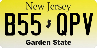 NJ license plate B55QPV