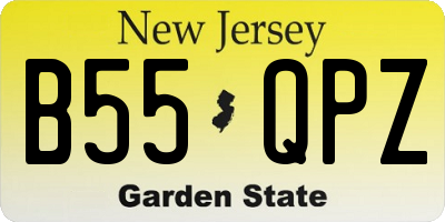 NJ license plate B55QPZ