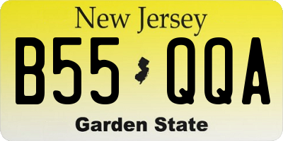 NJ license plate B55QQA