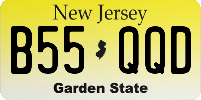 NJ license plate B55QQD