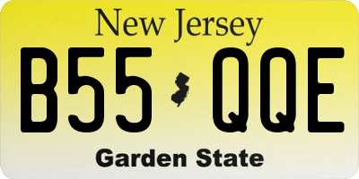 NJ license plate B55QQE