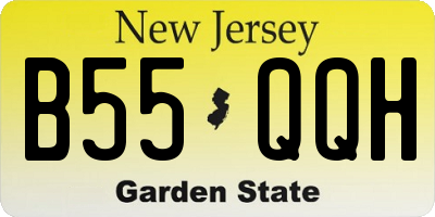 NJ license plate B55QQH