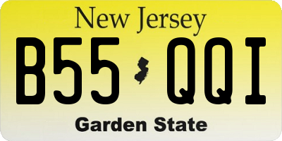 NJ license plate B55QQI