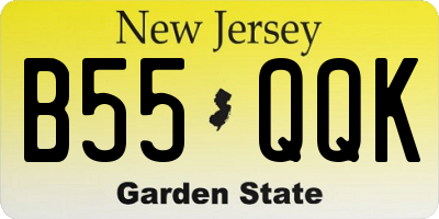 NJ license plate B55QQK
