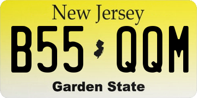 NJ license plate B55QQM